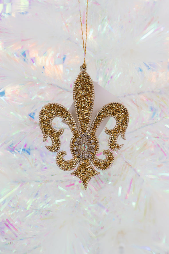 Gold Jewel Fleur De Lis Ornament In 4 Options