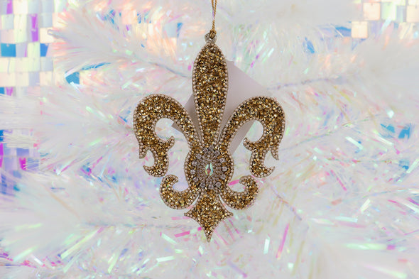 Gold Jewel Fleur De Lis Ornament In 4 Options
