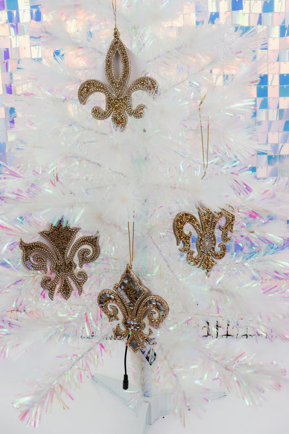 Gold Jewel Fleur De Lis Ornament In 4 Options