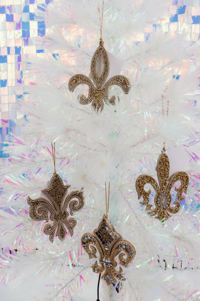 Gold Jewel Fleur De Lis Ornament In 4 Options