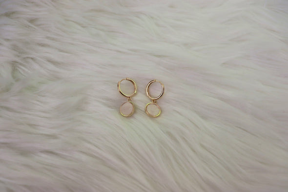 Marble Circle Dangle Mini Hoops