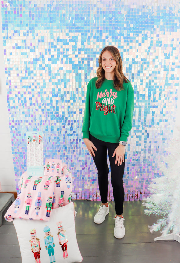 Merry & Bright Sequin Sweatshirt (XS-XL)