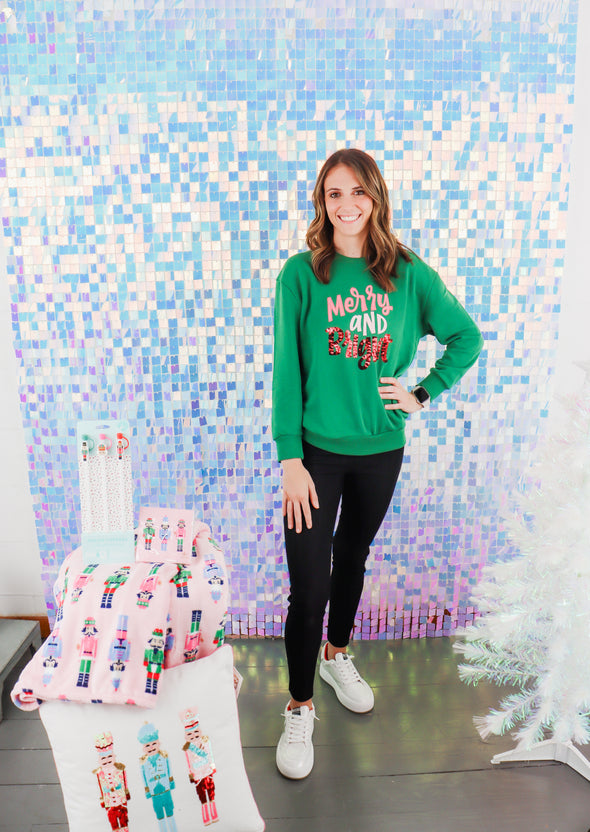 Merry & Bright Sequin Sweatshirt (XS-XL)
