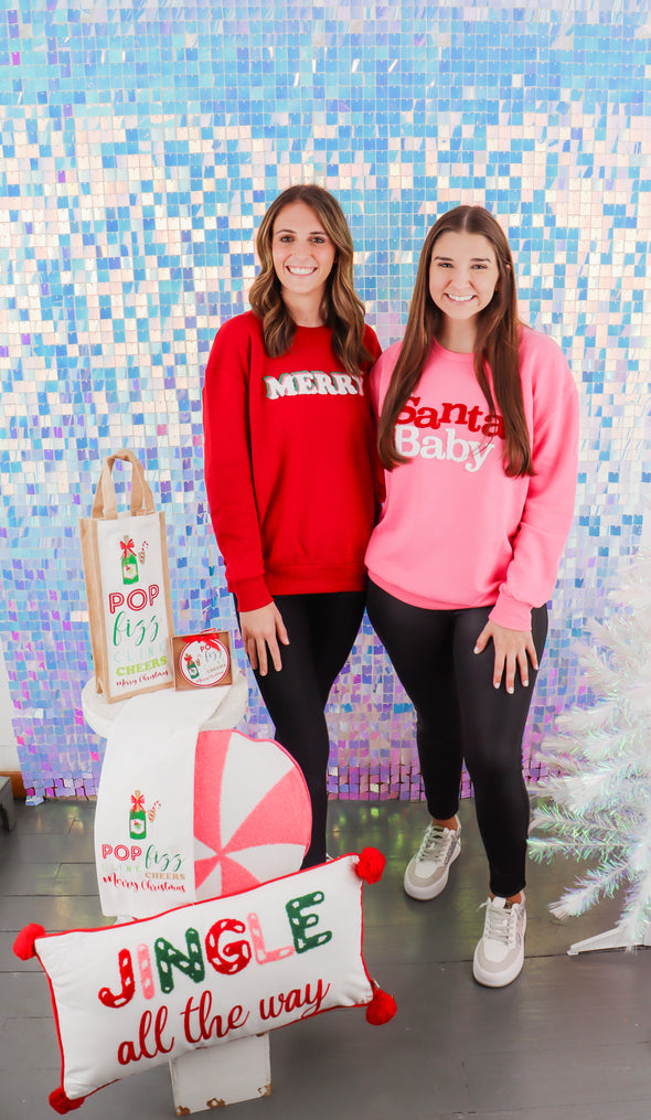 Peppermint Pillow in Red, Green or Pink