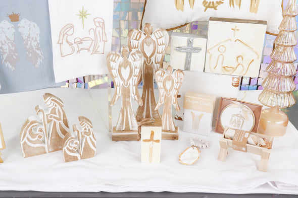 Feathered Wood Angels In 3 Sizes