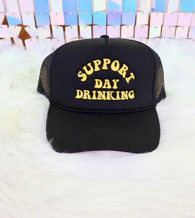 Support Day Drinking Embroidered Trucker Cap