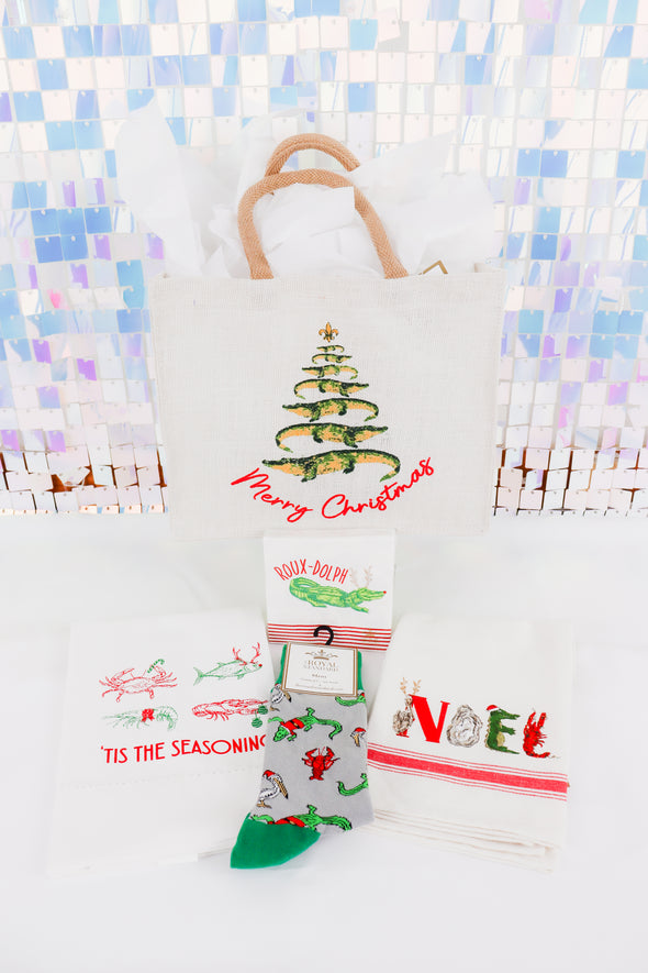 Medium Christmas Gift Tote In 3 Options (12x10x8)