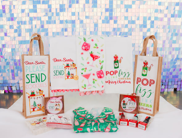 Pop Fizz Merry Christmas Hand Towel