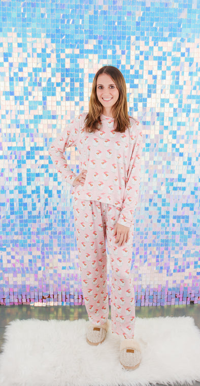 Women's Annie Pink Santa Pajama Set (XS-2XL)