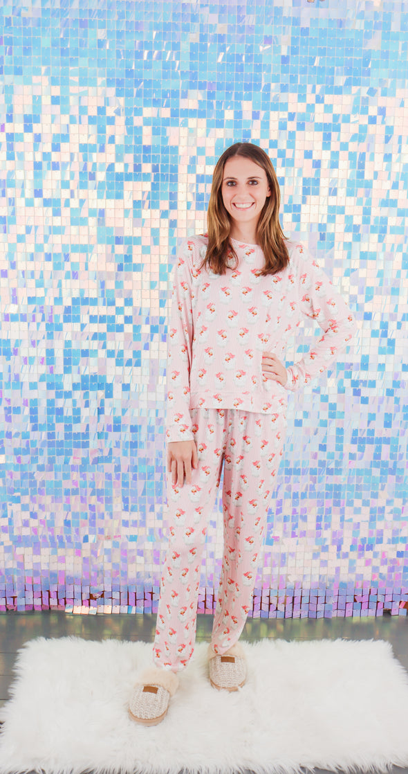 Women's Annie Pink Santa Pajama Set (XS-2XL)