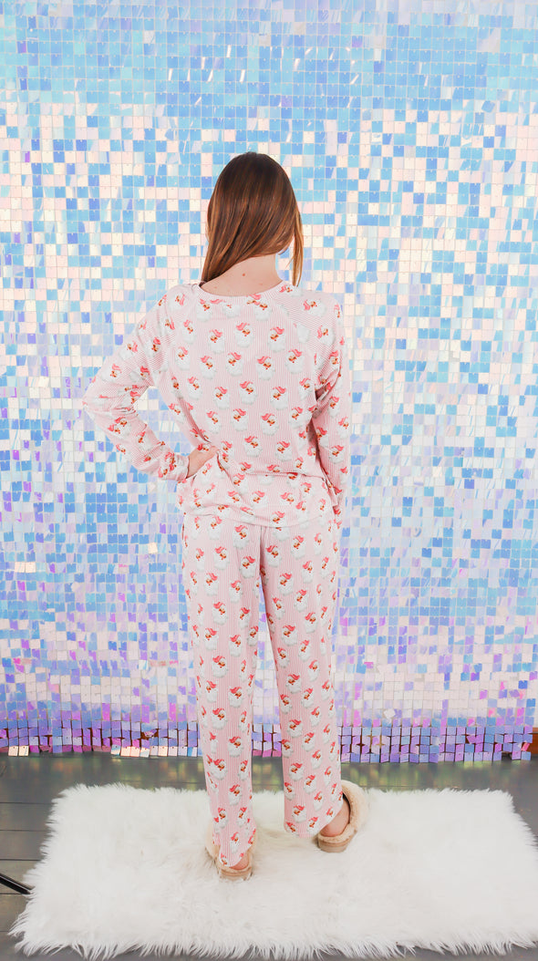 Women's Annie Pink Santa Pajama Set (XS-2XL)