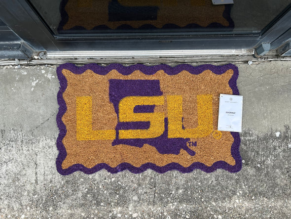 Purple And Yellow LSU Doormat