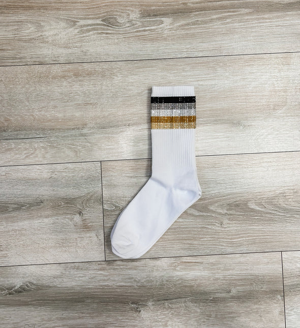 Game Day Rhinestone Crew Socks in 2 Colors