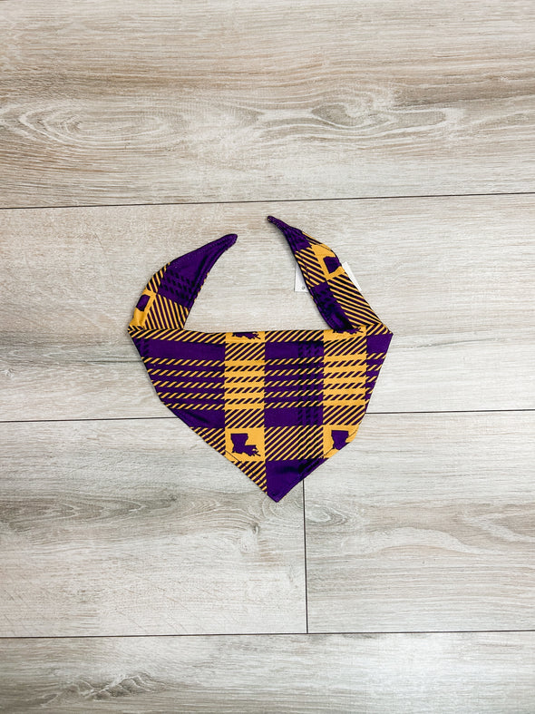 Louisiana Plaid Dog Bandana