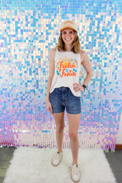 Women's Feelin' Festive White Tank (XS-XL)