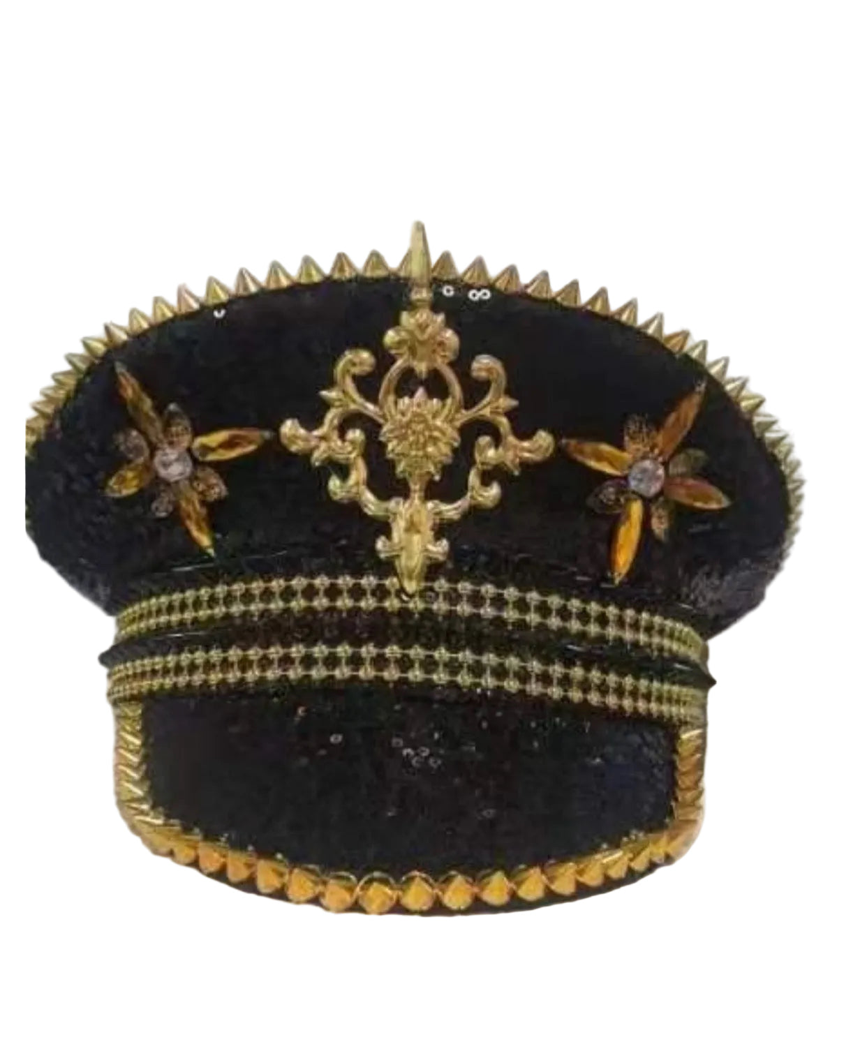 Black and Gold Sequin Rhinestone Captain Hat – NOLA BOO