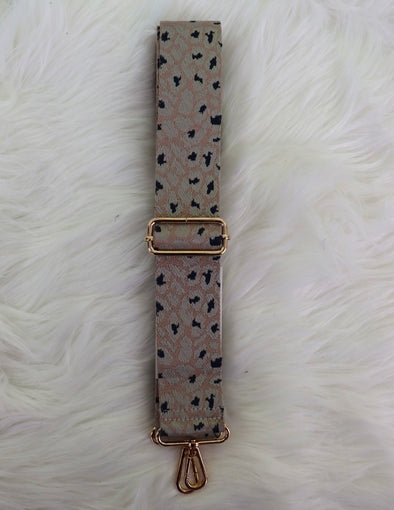 Taupe And Grey Leopard Print Purse Strap