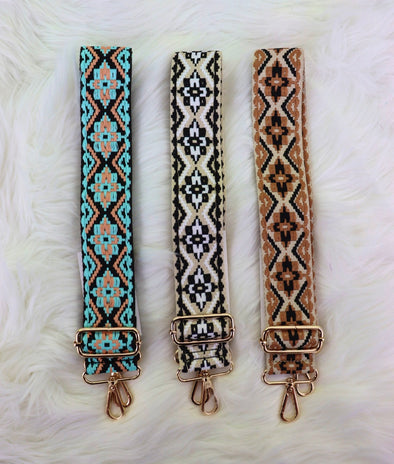 Tribal Purse Strap In 3 Colors