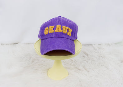 Purple And Yellow Geaux Baseball Cap