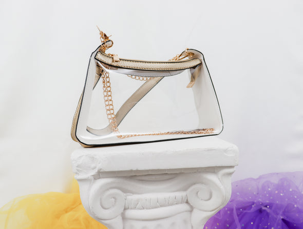 Clear Handbag With Colored Trim in 3 Colors