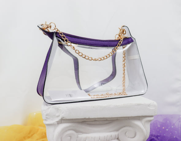 Clear Handbag With Colored Trim in 3 Colors