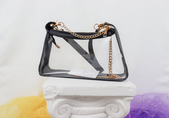 Clear Handbag With Colored Trim in 3 Colors