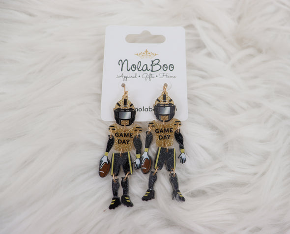 Football Player Earrings in 2 Colors
