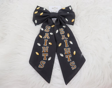 Black Saints Game Day Hair Bow