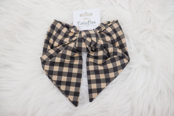 Game Day Plaid Hair Bow in 2 Colors