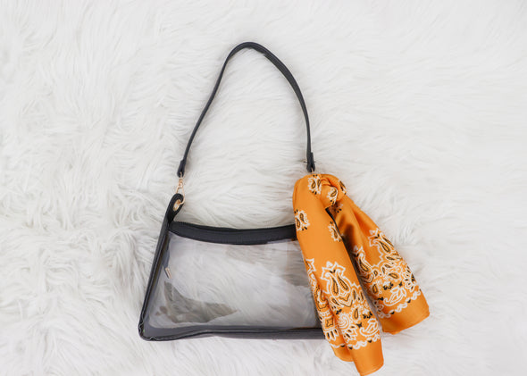 Clear Handbag With Colored Trim in 3 Colors