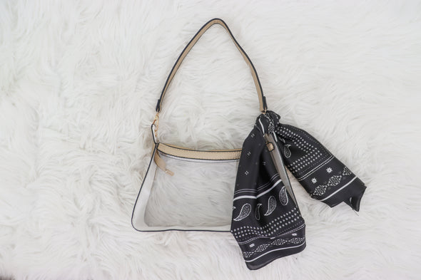 Clear Handbag With Colored Trim in 3 Colors