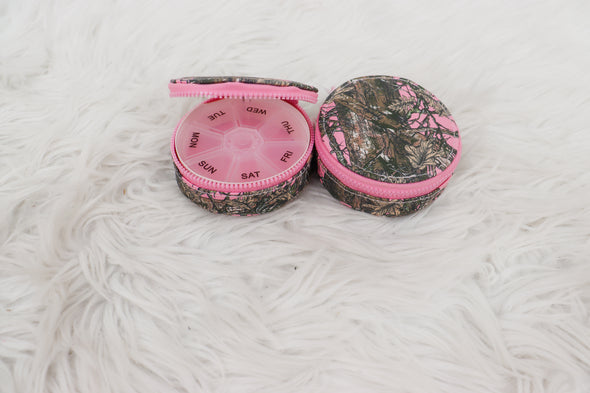 Circular Pill Travel Case In 4 Options