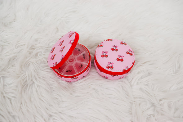 Circular Pill Travel Case In 4 Options