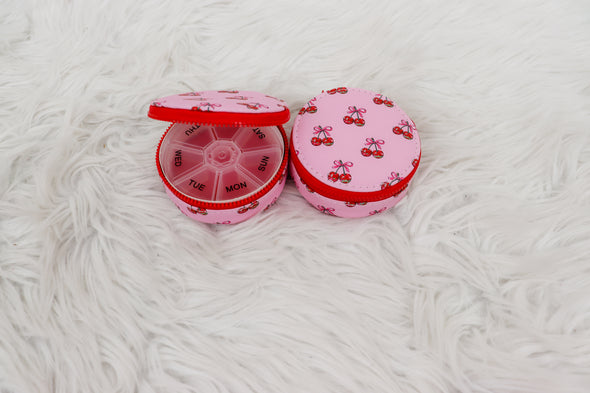 Circular Pill Travel Case In 4 Options