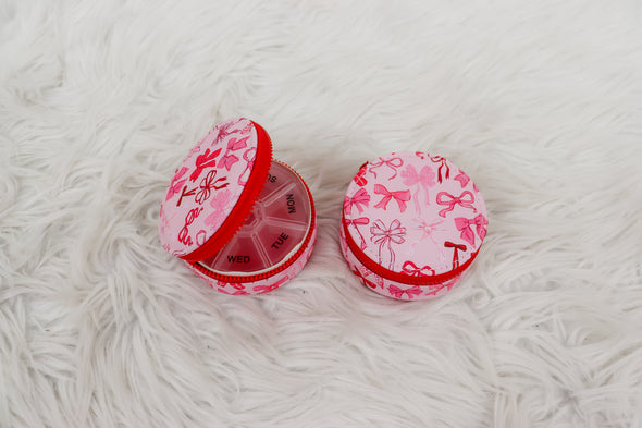 Circular Pill Travel Case In 4 Options