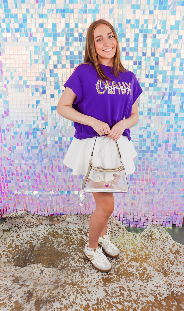 Clear Handbag With Colored Trim in 3 Colors