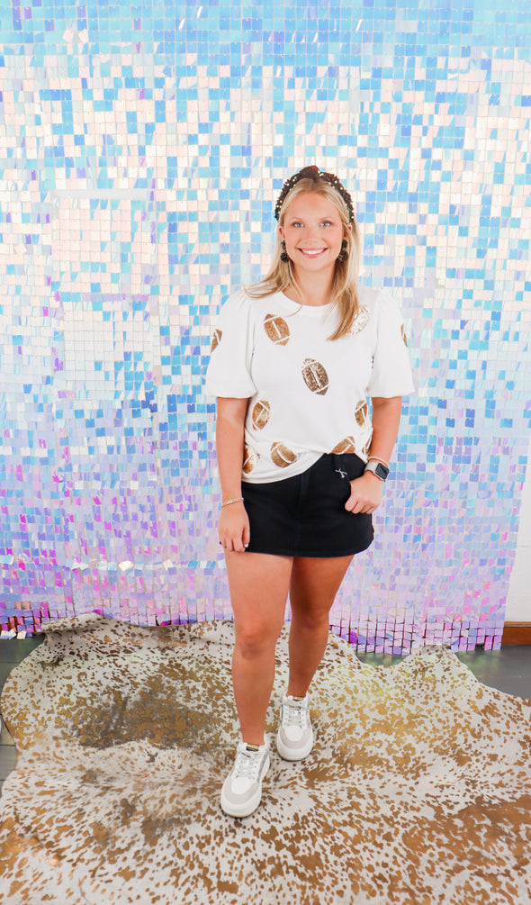 Tina Sequin Footballs Top (XS-2X)