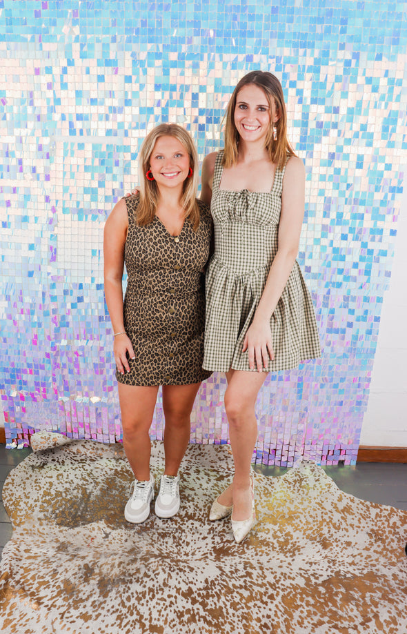 Leopard Printed Button Down Mini Dress