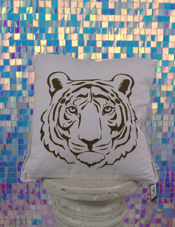 Tiger Pillow in Soft Gold