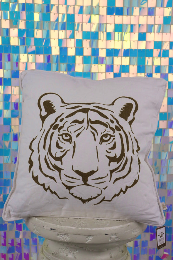 Tiger Pillow in Soft Gold