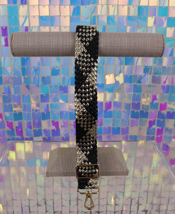 Woven Black and Gold Purse Strap