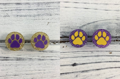 Game Day Tiger Paw Studs in 2 Colors