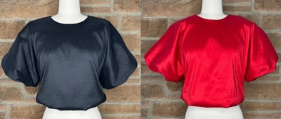 Camdyn Stretch Bubble Hem Top in 2 Colors