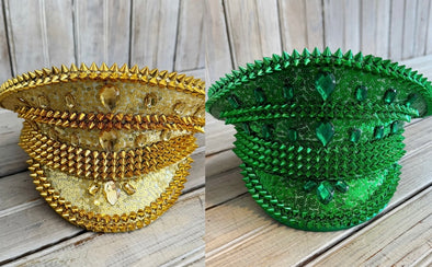 Mardi Gras Conductor Hat In Gold Or Green