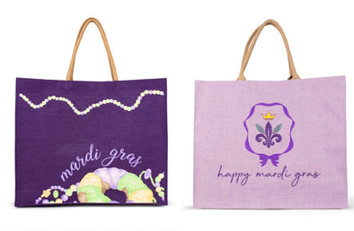 Mardi Gras Carryall Tote in 2 Options 22x19x8