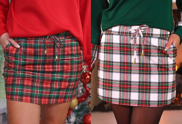 Christmas Plaid Skort in 2 Colors (S-XL)