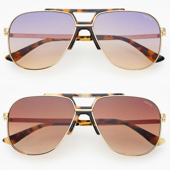 Logan Tortoise Sunglasses In Sunrise Or Brown