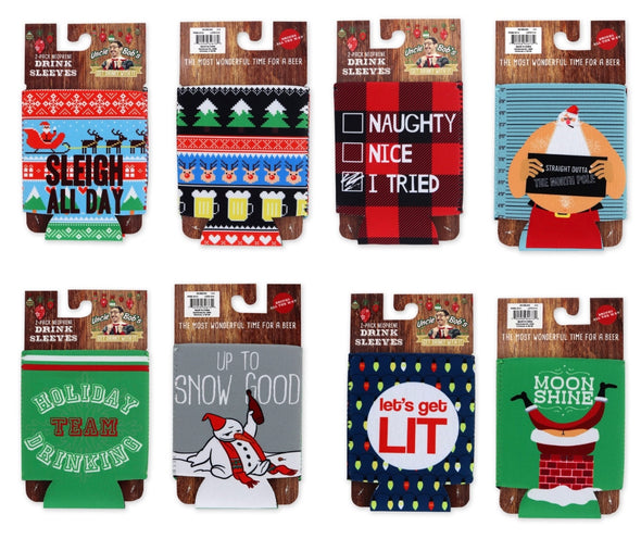 Uncle Bob's Neoprene Drink Sleeves (2 Pack) In 4 Options