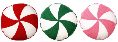 Peppermint Pillow in Red, Green or Pink
