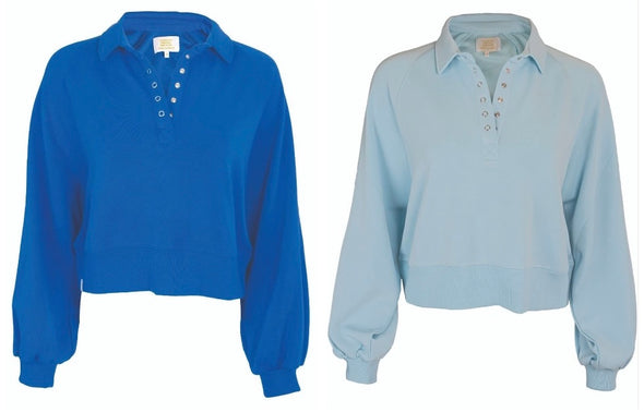 The Gigi Snap Placket Pullover In 2 Colors
